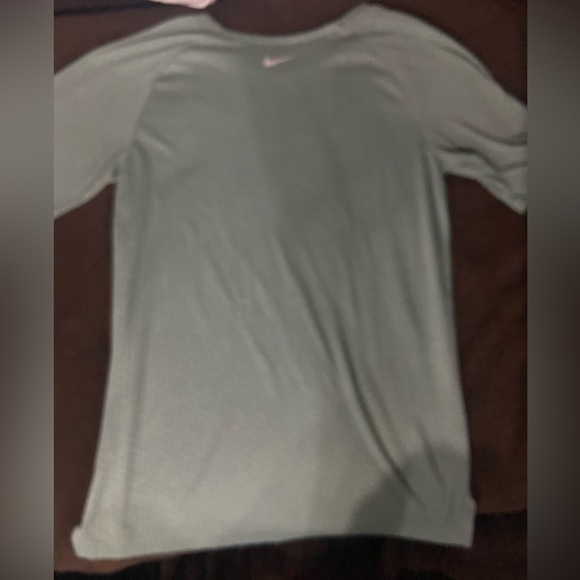 Nike Running Womens Size XS Khaki Green Mesh Back Short Sleeve T-Shirt - Picture 7 of 15
